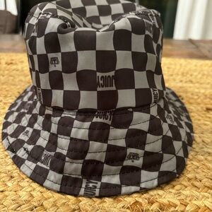 Juicy Couture Y2K Checkered Bucket Hat Black Gray Gorpcore Street Style Adult Sz